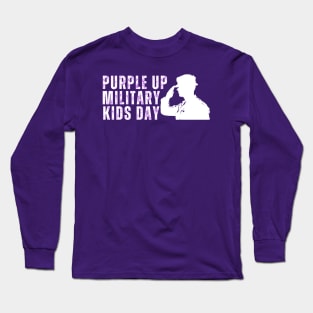 PURPLE UP MILITARY KIDS DAY Long Sleeve T-Shirt